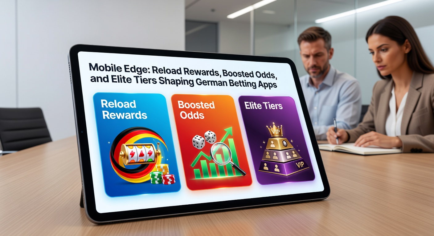 Grafik mit steigenden Kurven für Mobile-Nutzung, Boosted Odds und VIP-Tiers in deutschen Wett-Apps, ergänzt durch Screenshots von App-Features